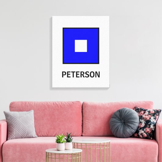 Peterson Familienname Nautic Flag Leinwanddruck (Insitu (Wohnzimmer))