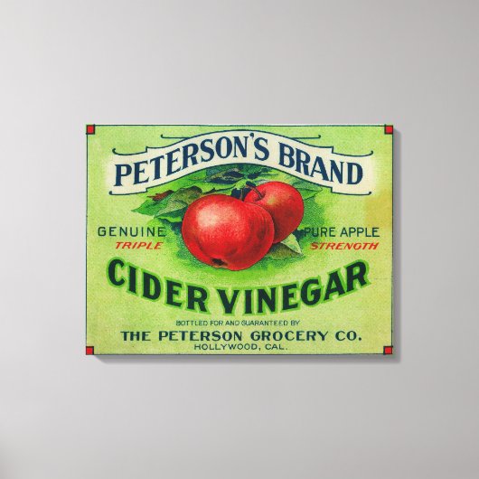 Peterson's Cider Vinegar Label Leinwanddruck (Vorderseite)