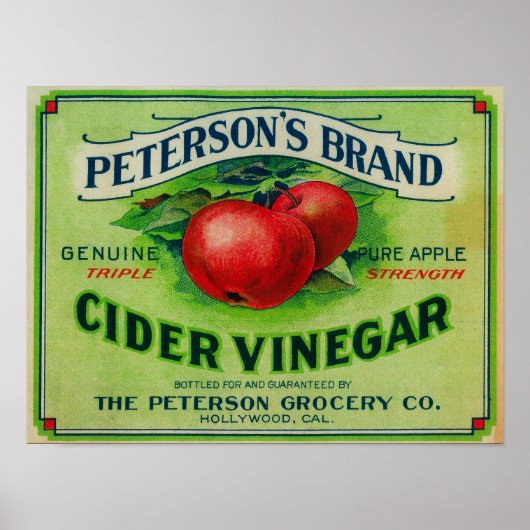 Peterson's Cider Vinegar Label Poster (Vorne)