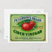 Peterson's Cider Vinegar Label Postkarte (Vorne/Hinten)