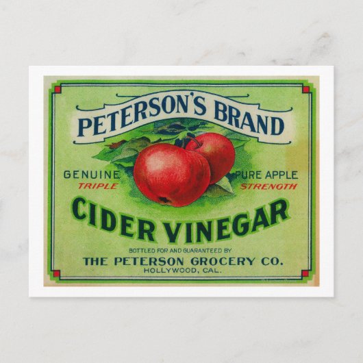 Peterson's Cider Vinegar Label Postkarte (Vorderseite)
