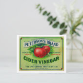 Peterson's Cider Vinegar Label Postkarte (Stehend Vorderseite)