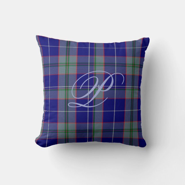 Petersontartan-Monogramm-Kissen Kissen (Vorderseite)
