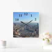 Petersplatz Quadratische Wanduhr (Zuhause)