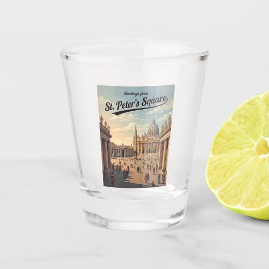 Petersplatz Vatikanstadt Schnapsglas (Vorderseite)