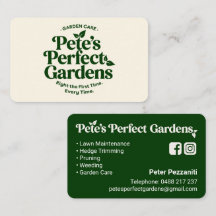 Pete's Perfect Gardens - Visitenkarte