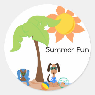 PeticularFashions SummerFun Sticket Runder Aufkleber