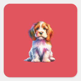 Petit Basset Griffon Vendeen Dog Quadratischer Aufkleber