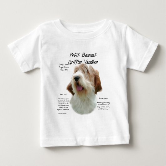 Petit Basset Griffon Vendeen Geschichtsdesign Baby T-shirt (Vorderseite)