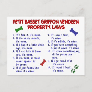 PETIT BASSET GRIFFON VENDEEN Immobiliengesetze 2 Postkarte
