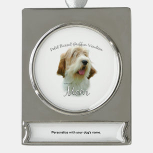Petit Basset Griffon Vendeen Mama 2 Banner-Ornament Silber