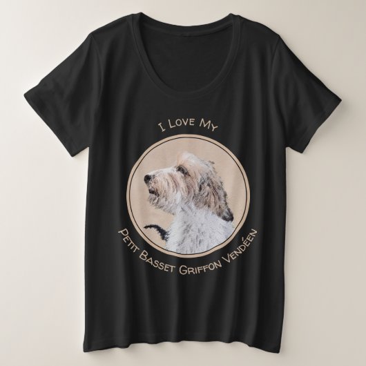 Petit Basset Griffon Vendéen Painting - Dog Art Große Größe T-Shirt (Design vorne)