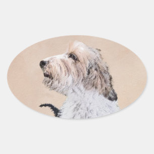 Petit Basset Griffon Vendéen Painting - Dog Art Ovaler Aufkleber