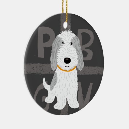 Petit Basset Griffon Vendeen PBGV Dog Holiday Keramikornament (Rechts)