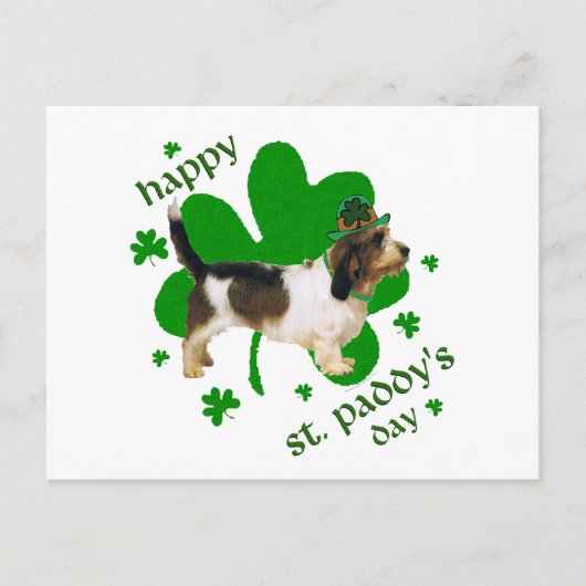 Petit Basset Griffon Vendeen St Paddy Postkarte (Vorderseite)