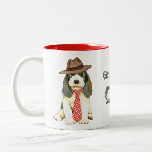 Petit Basset Griffon Vendeen Vater Zweifarbige Tasse (Links)