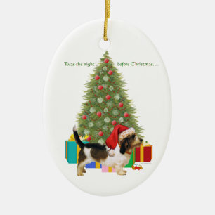 Petit Basset Griffon Vendeen Weihnachten Keramikornament