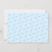 Petit Blue Whimsical Bows Daisy Monogram Notecard Dankeskarte (Rückseite)