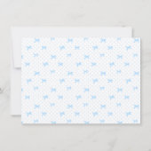 Petit Blue Whimsical Bows Monogram Notecard Dankeskarte (Rückseite)