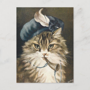 Petit Garçon bleu Chat Postkarte
