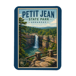 Petit Jean State Park Arkansas Illustration Reise Magnet