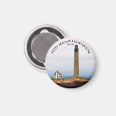 Petit Manan Lighthouse, Maine Round Magnet (Vorderseite/Rückseite)