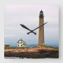 Petit Manan Lighthouse, Maine Wall Clock Quadratische Wanduhr