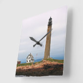Petit Manan Lighthouse, Maine Wall Clock Quadratische Wanduhr (Winkel)