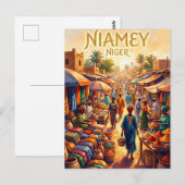Petit Marché Niger Postkarte (Vorne/Hinten)
