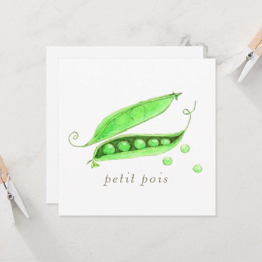 Petit Pois Karte (Vorderseite/Rückseite Beispiel)