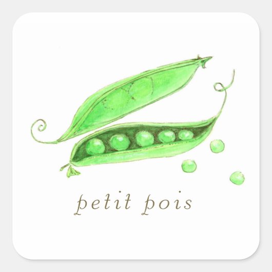Petit Pois Quadratischer Aufkleber (Vorderseite)