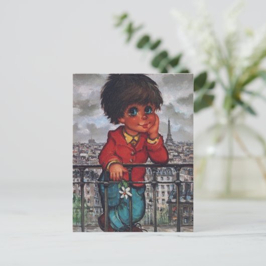 Petit Poulbot à la fleur Postkarte (Stehend Vorderseite)