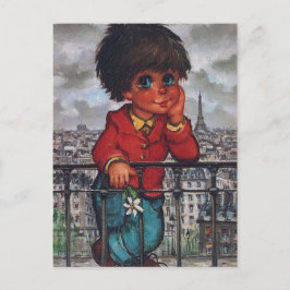 Petit Poulbot à la fleur Postkarte