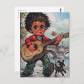 Petit Poulbot à la guitare Postkarte (Vorne/Hinten)