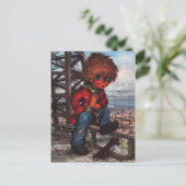 Petit Poulbot à la Tour Eiffel Postkarte (Stehend Vorderseite)