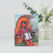 Petit Poulbot et chaton Postkarte (Stehend Vorderseite)