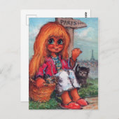 Petit Poulbot et chaton Postkarte (Vorne/Hinten)