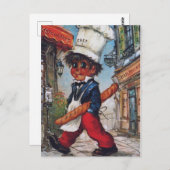 Petit Poulbot Koch de Cuisine Postkarte (Vorne/Hinten)