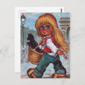 Petit Poulbot sur les Champs Elysées Postkarte (Vorne/Hinten)