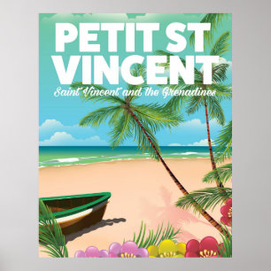Petit Saint Vincent Vintage Strandposter Poster