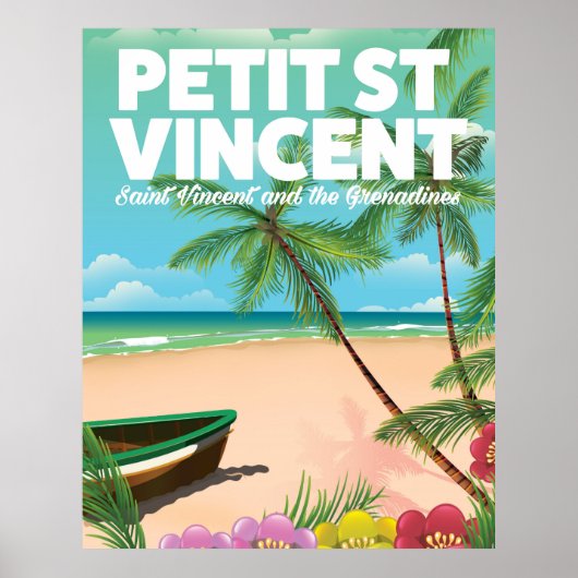 Petit Saint Vincent Vintage Strandposter Poster (Vorne)