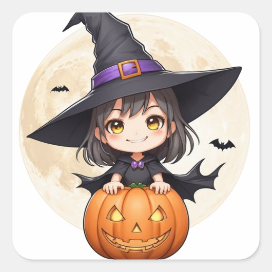 Petit Wizard Quadratischer Aufkleber (Vorderseite)