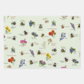 PetitArt | Bienen und Wildblumen Set von 3 Wrappin Geschenkpapier Set (Vorderseite)