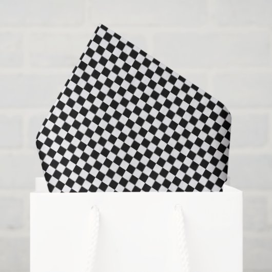 Petite Black and White Checked Seidenpapier (Geschenktüte)