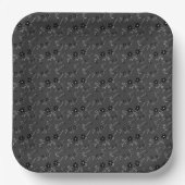 Petite Black Floral Blume Pappteller (Vorderseite)