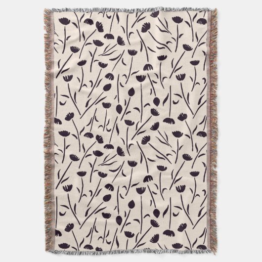Petite Blossom Cotton Throw Blanket Decke (Vorderseite Vertikal)