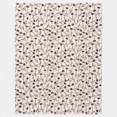 Petite Blossom Schwarz-weiß Fleecedecke (Vorderseite)