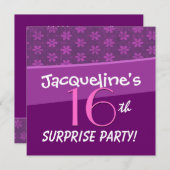 Petite Blume 16. Überraschung Geburtstagsparty Einladung (Vorne/Hinten)