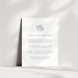 Petite Bouquet Wedding Guest Details Card   Lilac Begleitkarte
