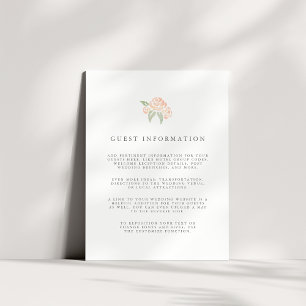 Petite Bouquet Wedding Guest Details Card   Peach Begleitkarte
